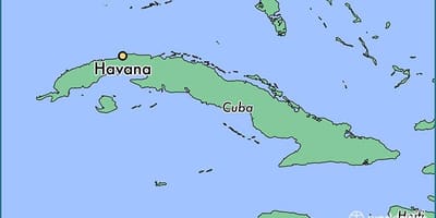 Haritada Havana, Küba 