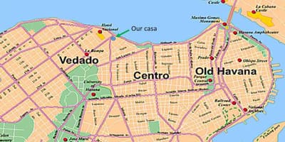 Havana Küba mahalle haritası 